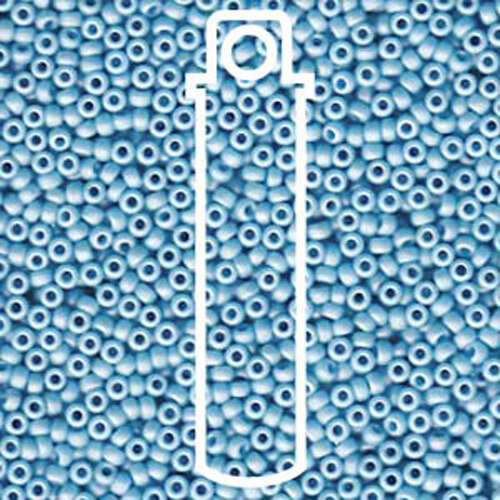 Miyuki 11/0 Rocaille Bead - 11-92029 - Fancy Frosted Pale Seafoam Blue - 22.5gm Tube