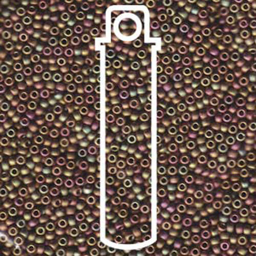 Miyuki 11/0 Rocaille Bead - 11-92035 - Matte Metallic Khaki Iris - 23.5gm Tube