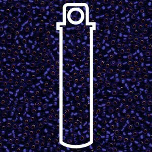 Miyuki 11/0 Rocaille Bead - 11-920F - Matte Silver Lined Cobalt - 24gm Tube
