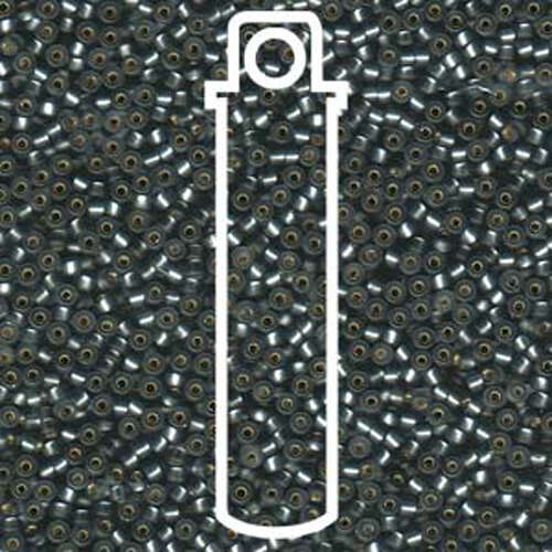 Miyuki 11/0 Rocaille Bead - 11-921F - Matte Silver Lined Grey - 24gm Tube