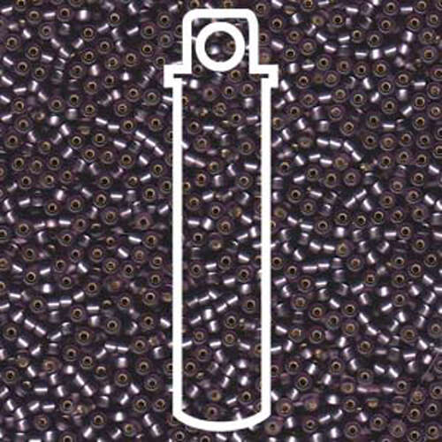 Miyuki 11/0 Rocaille Bead - 11-924F - Matte Silver Lined Amethyst - 24gm Tube