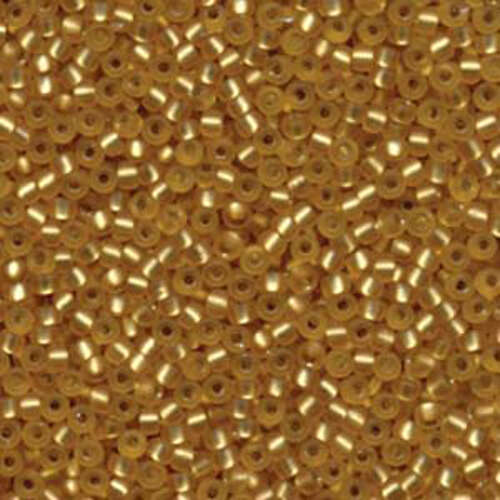 Miyuki 8/0 Rocaille Bead - 8-94F - Matte Silver Lined Dark Gold