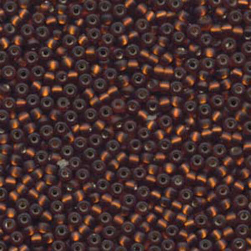 Miyuki 8/0 Rocaille Bead - 8-95F - Matte Silver Lined Dark Topaz