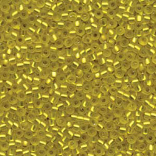 Miyuki 8/0 Rocaille Bead - 8-96F - Matte Silver Lined Yellow