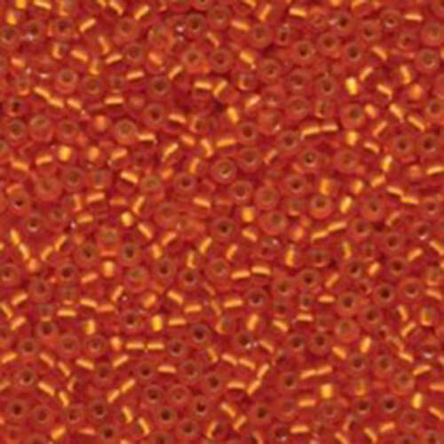 Miyuki 8/0 Rocaille Bead - 8-98F - Matte Silver Lined Orange