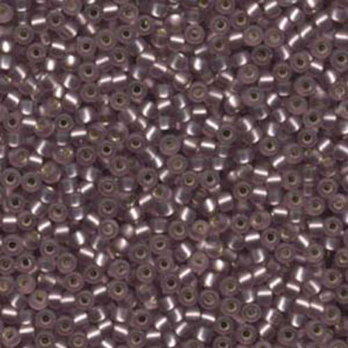 Miyuki 8/0 Rocaille Bead - 8-912F - Matte Silver Lined Smoky Amethyst