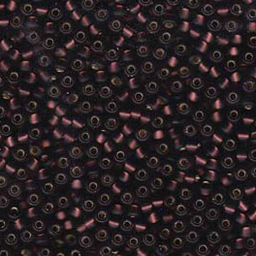 Miyuki 8/0 Rocaille Bead - 8-913F - Matte Silver Lined Dark Smoky Amethyst