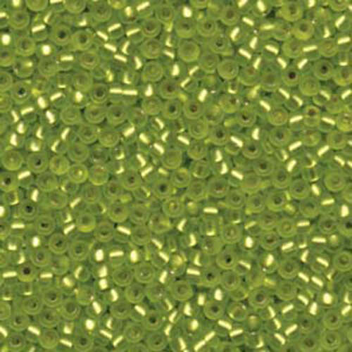 Miyuki 8/0 Rocaille Bead - 8-914F - Matte Silver Lined Chartreuse