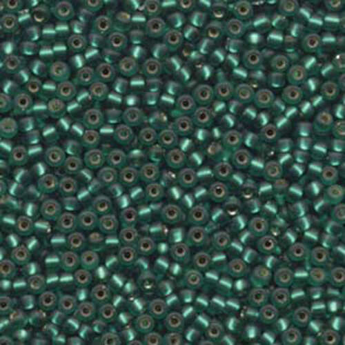 Miyuki 8/0 Rocaille Bead - 8-917 - Matte Silver Lined Emerald