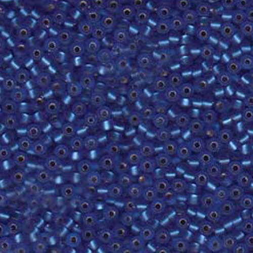 Miyuki 8/0 Rocaille Bead - 8-919F - Matte Silver Lined Sapphire