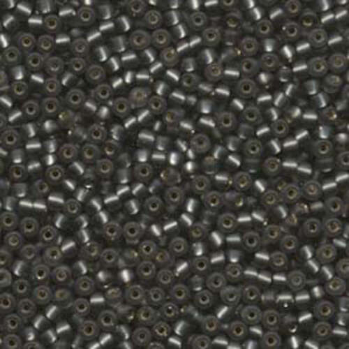 Miyuki 8/0 Rocaille Bead - 8-921F - Matte Silver Lined Grey
