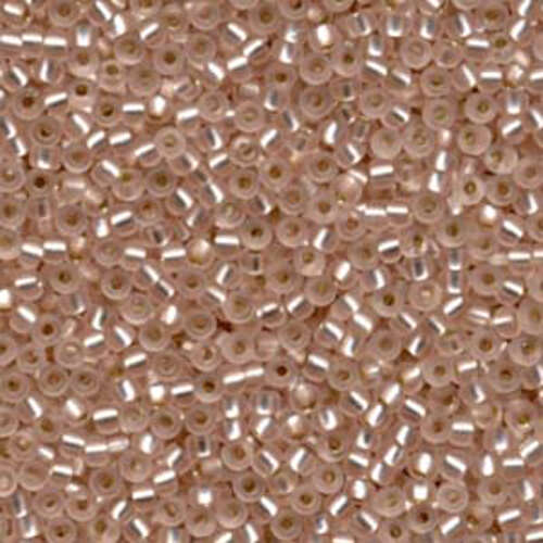Miyuki 8/0 Rocaille Bead - 8-923F - Matte Silver Lined Light Blush