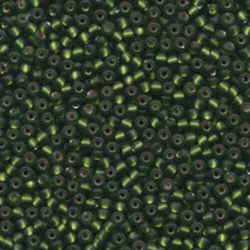 Miyuki 8/0 Rocaille Bead - 8-926F - Matte Silver Lined Olive