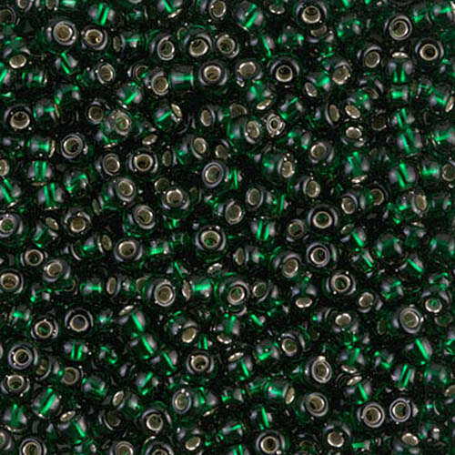 Miyuki 8/0 Rocaille Bead - 8-927 - Silver Lined Dark Emerald