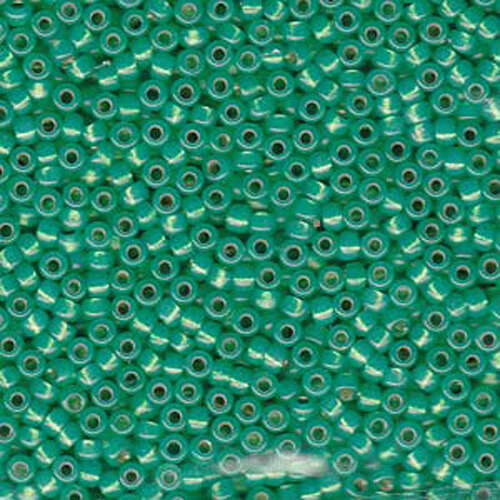 Miyuki 8/0 Rocaille Bead - 8-9646 - Dyed Green Silver Lined Alabaster