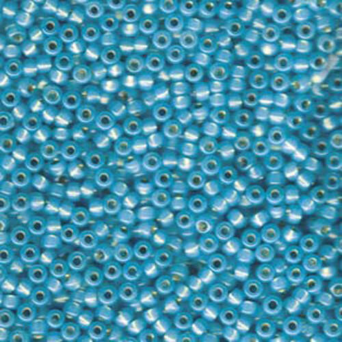 Miyuki 8/0 Rocaille Bead - 8-9647 - Dyed Aqua Silver Lined Alabaster