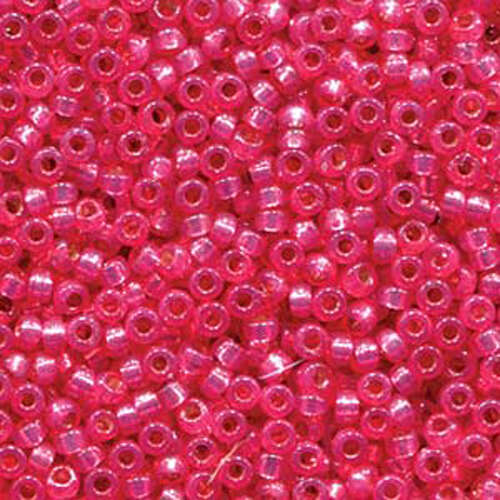 Miyuki 8/0 Rocaille Bead - 8-94239 - Duracoat Silver Lined Dyed Hot Pink