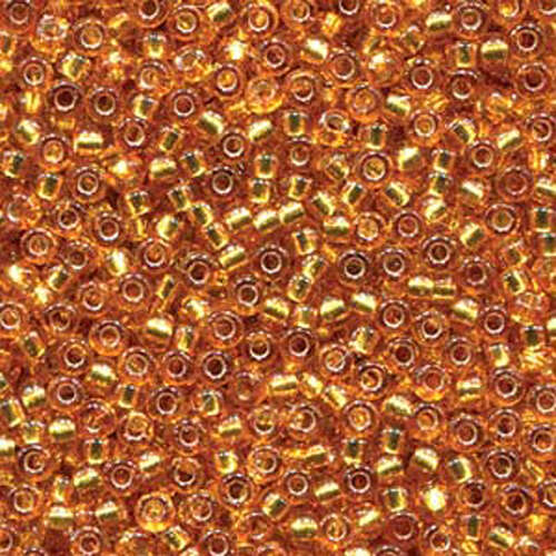 Miyuki 8/0 Rocaille Bead - 8-94261 - Duracoat Silver Lined Dyed Amber Gold