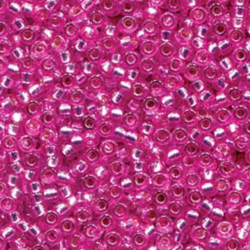 Miyuki 8/0 Rocaille Bead - 8-94267 - Duracoat Silver Lined Dyed Frost Pink