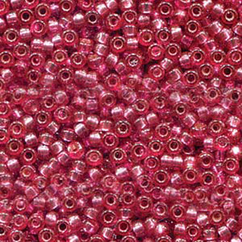 Miyuki 8/0 Rocaille Bead - 8-94268 - Duracoat Silver Lined Dyed Raspberry