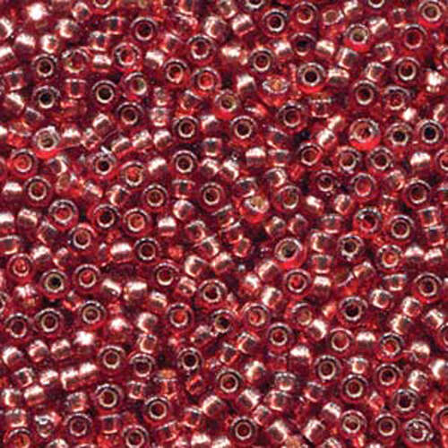 Miyuki 8/0 Rocaille Bead - 8-94270 - Duracoat Silver Lined Dyed Deep Rose