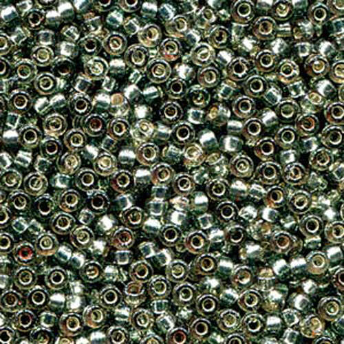 Miyuki 8/0 Rocaille Bead - 8-94274 - Duracoat Silver Lined Dyed Frost Green