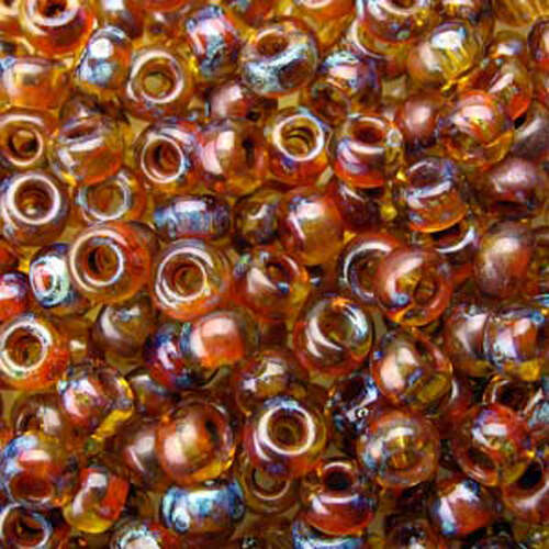 Miyuki 8/0 Rocaille Bead - 8-94501 - Transparent Picasso Saffron
