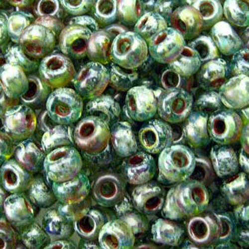 Miyuki 8/0 Rocaille Bead - 8-94506 - Transparent Picasso Olivine