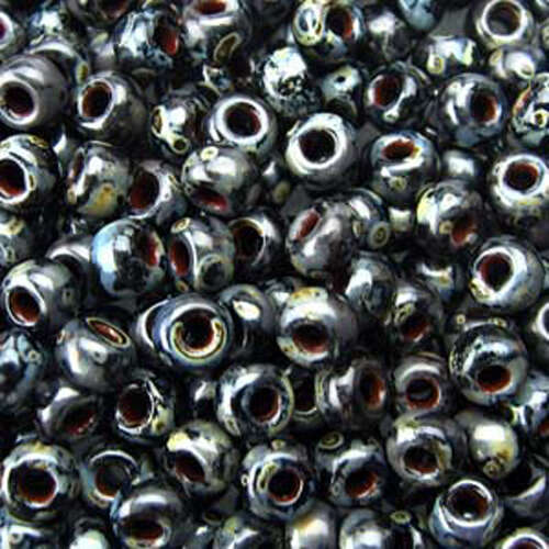 Miyuki 8/0 Rocaille Bead - 8-94511 - Matte Opaque Picasso Smoky Black