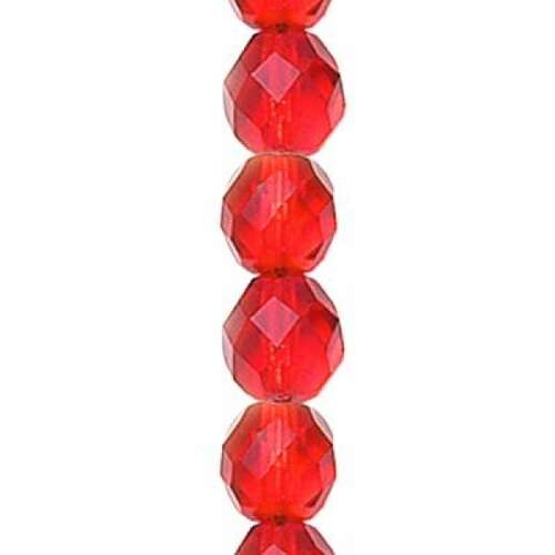 3mm Siam Fire Polished Round Beads - 59 Beads Strand - 90080