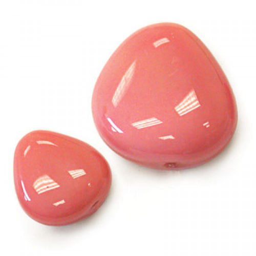 Chunky Triangle Beads - 15 Bead Bag - 12mm x 11mm - Pink Satin