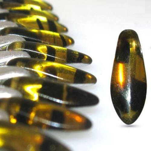 5mm x 12mm Side Drilled Dagger - Tortoise Shell - 18016/27001 - 54 Bead Strand