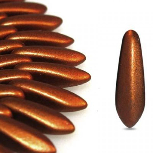 3mm x 11mm Side Drilled Dagger - Matte Copper - 00030/01750 - 85 Bead Strand