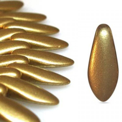 5mm x 12mm Side Drilled Dagger - Matte Gold - 00030/01710 - 54 Bead Strand