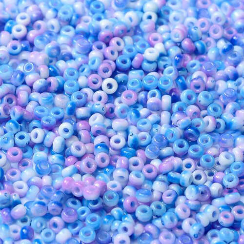Miyuki 8/0 Rocaille Bead - 55056 - White Opaque Funky Blue (03000-95101)