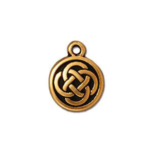 Celtic Round Charm - Antique Gold