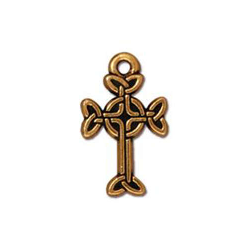 Celtic Cross Charm - Antique Gold