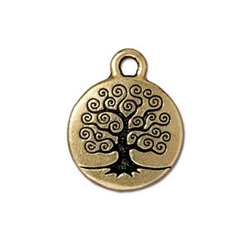 Tree of Life Charm - Antique Gold