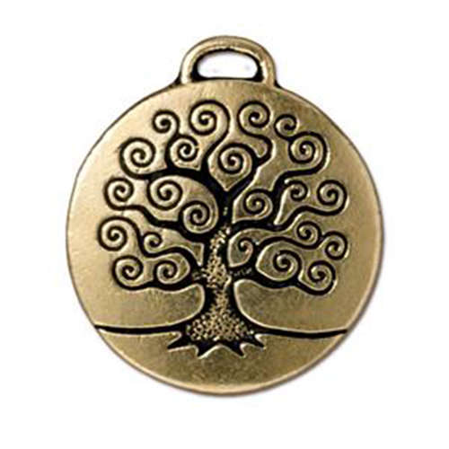 Tree of Life Pendant - Antique Gold