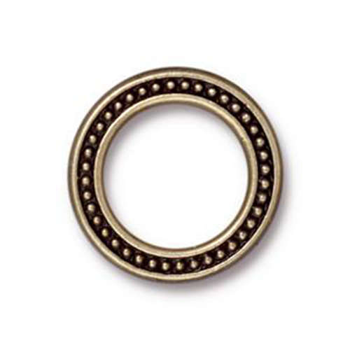 3/4" Beaded Ring - Brass Oxide