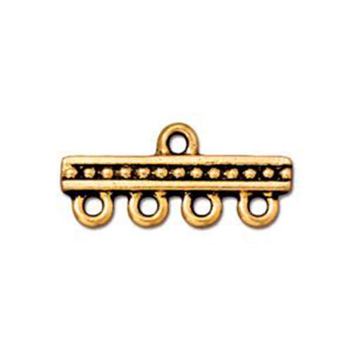 1:4 Beaded Link - Antique Gold