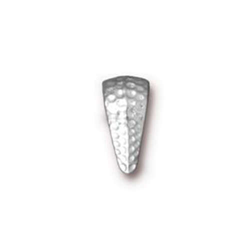 Small Hammertone Pinch Bail - Bright Rhodium