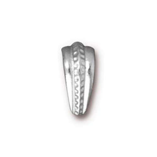 Large Hammertone Pinch Bail - Bright Rhodium
