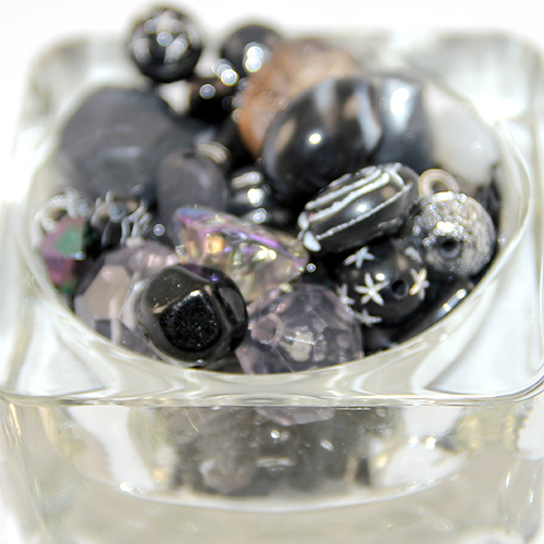 Acrylic Beads & Pendant Mix - Greys
