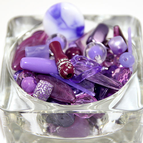 Acrylic Beads & Pendant Mix - Purples