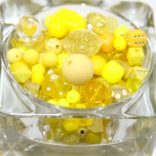 Acrylic Beads & Pendant Mix - Yellows