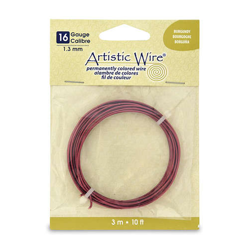 16 Gauge (1.3 mm) - 10 ft (3.1 m) - Burgundy - AWB-16-23-10FT