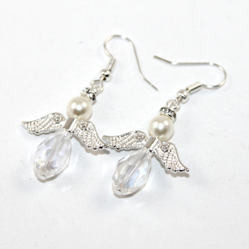 Christmas Angel Earrings - Small - Silver