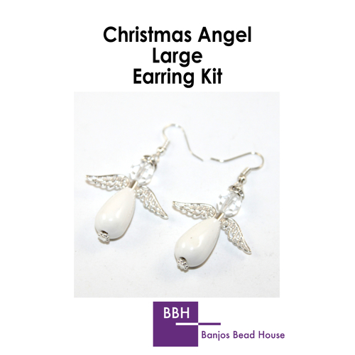 Christmas Angel Earrings Kit - Large - Silver