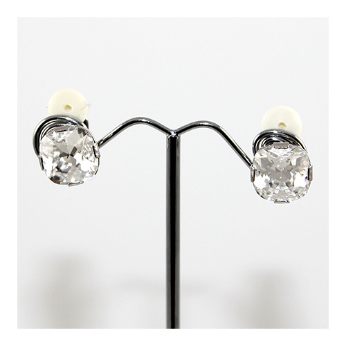 Swarovski Crystal Antique Square Clip On Earrings - Crystal